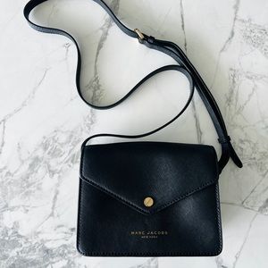 MARC JACOBS Saffiano Leather Black Crossbody Bag